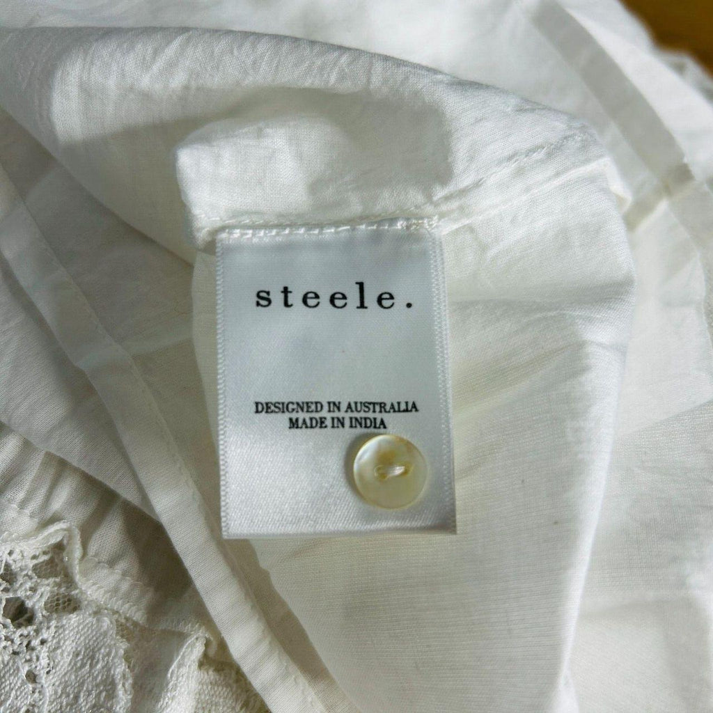 Steele NEW Dress Size Large White Portrait Long