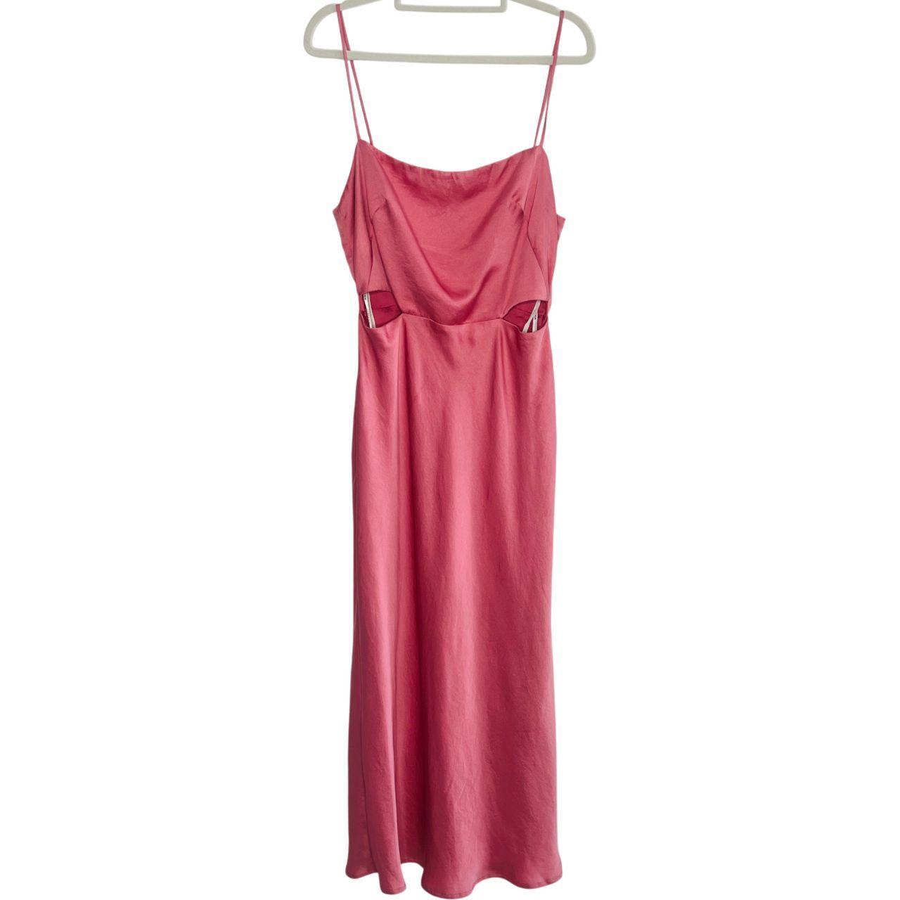 Kookai Como Cut Out Dress Pink Size 40 AU 12 Midi