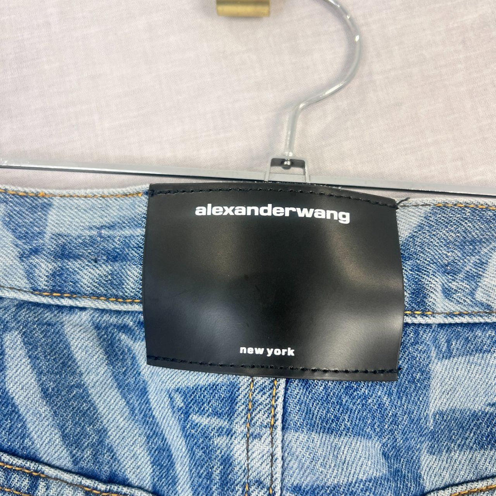Alexander Wang Logo Low RIse Denim Mini Skirt 30"