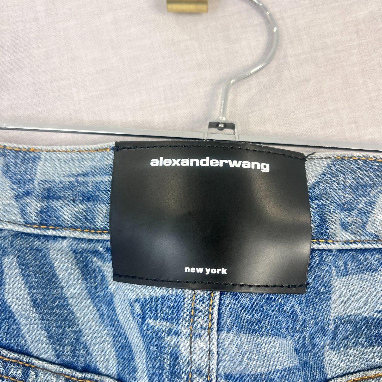 Alexander Wang Logo Low RIse Denim Mini Skirt 30"