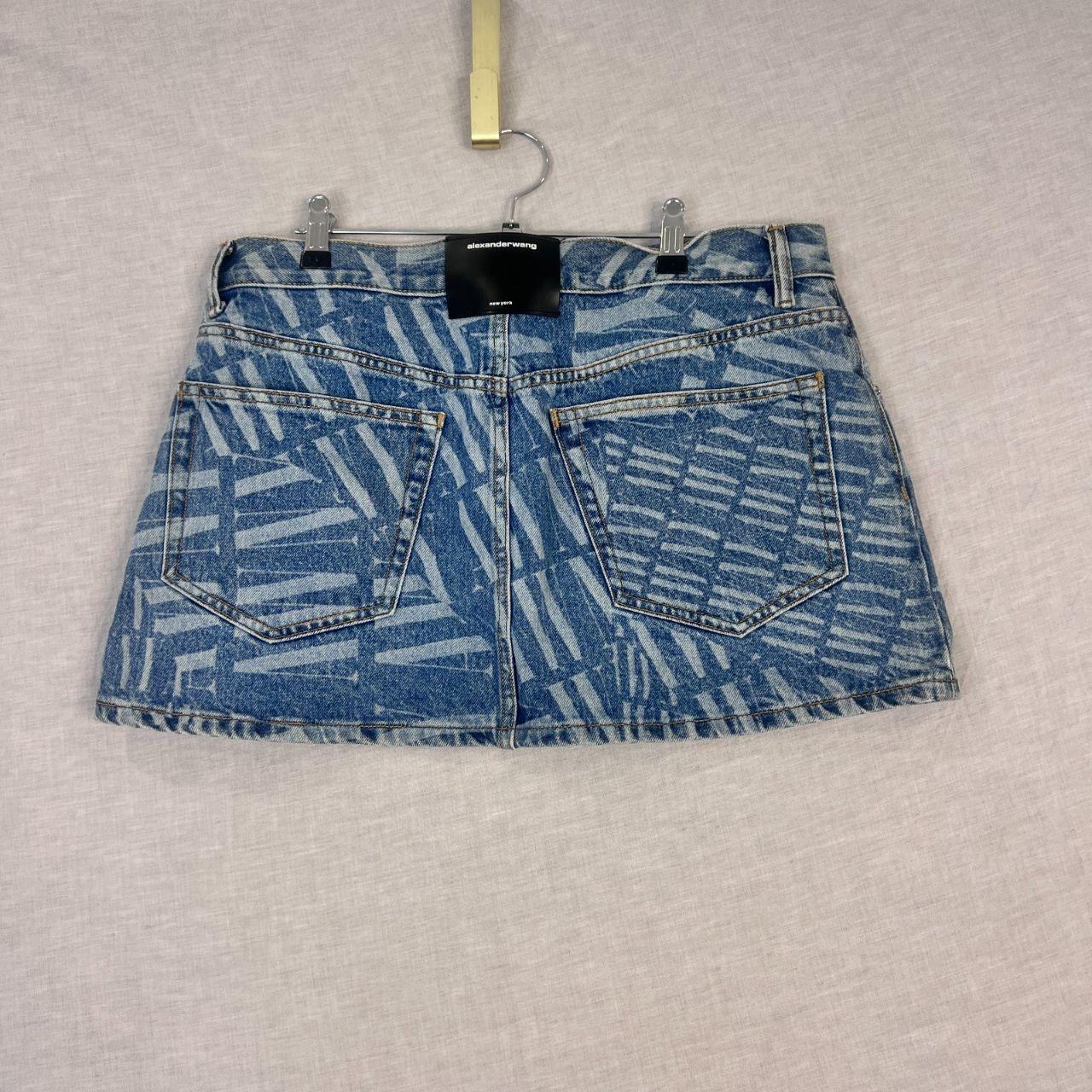 Alexander Wang Logo Low RIse Denim Mini Skirt 30"