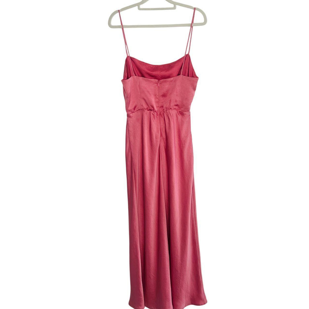 Kookai Como Cut Out Dress Pink Size 40 AU 12 Midi