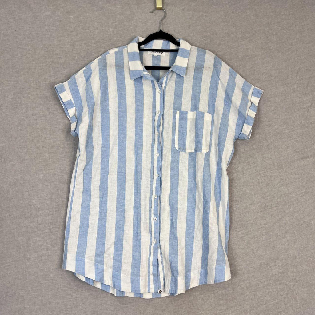 Okanui Mini Oversized Top Size Small Linen Cotton...