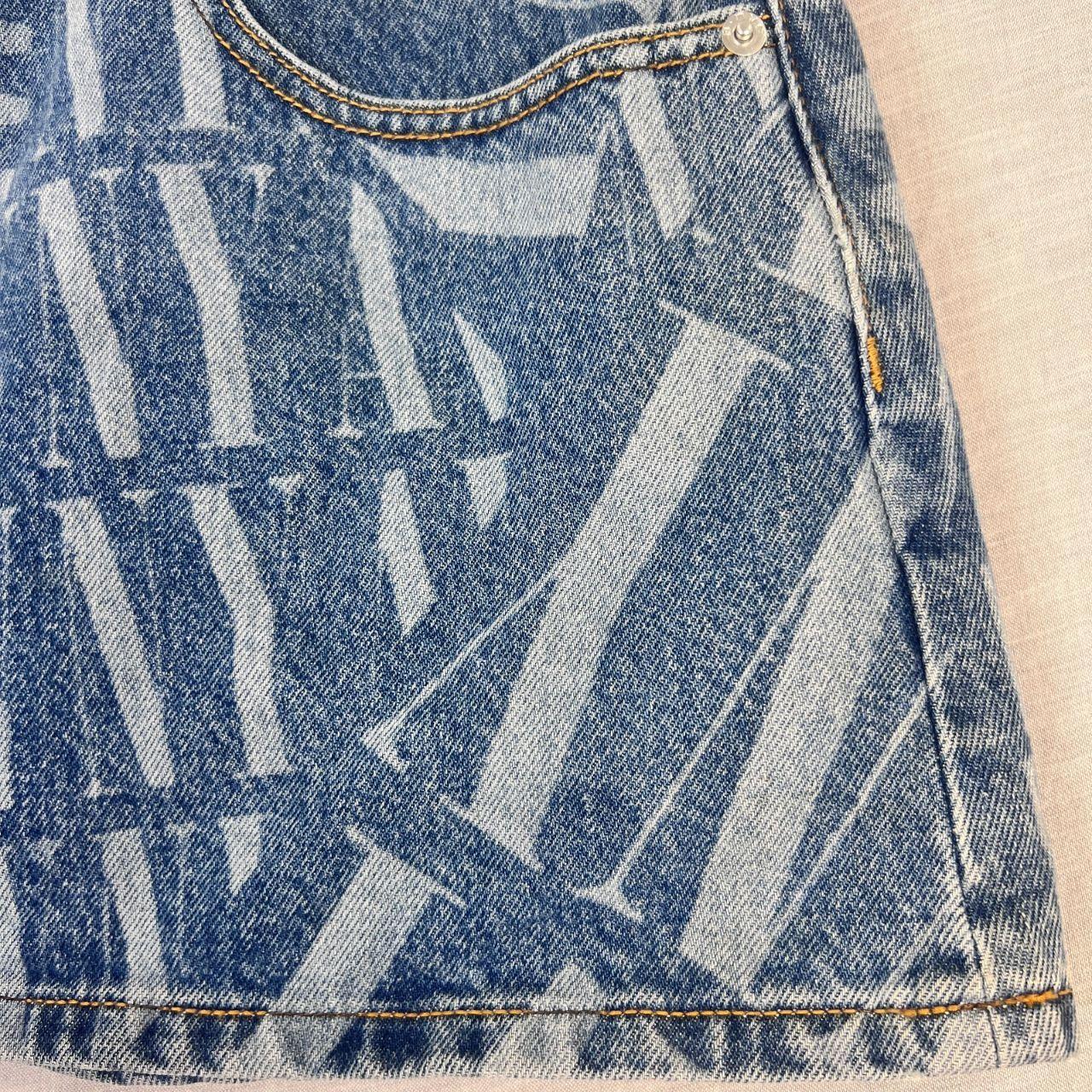 Alexander Wang Logo Low RIse Denim Mini Skirt 30"