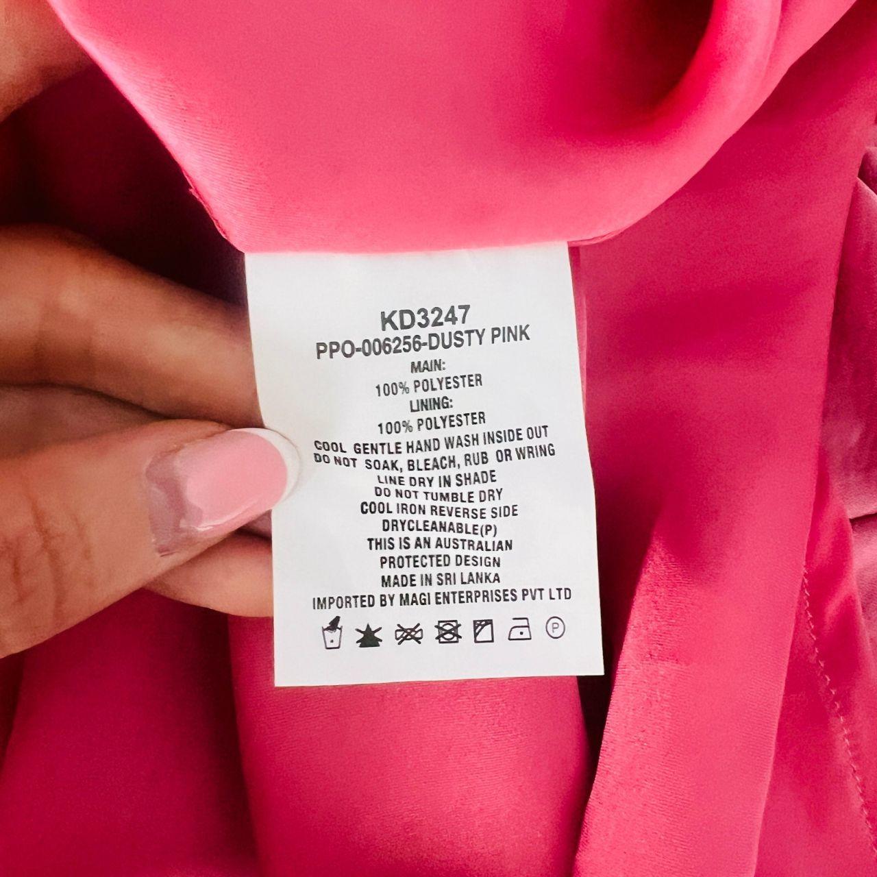 Kookai Como Cut Out Dress Pink Size 40 AU 12 Midi