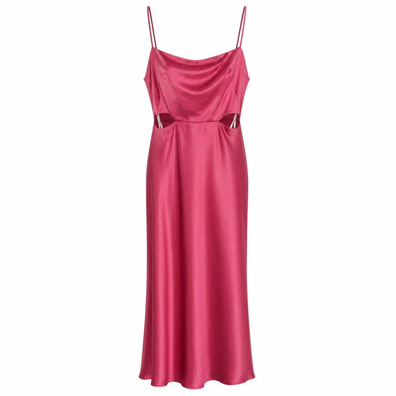 Kookai Como Cut Out Dress Pink Size 40 AU 12 Midi