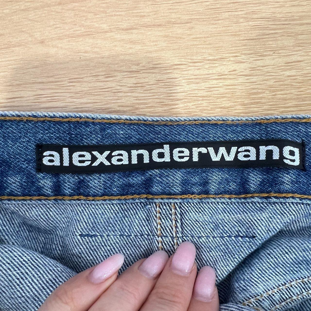 Alexander Wang Logo Low RIse Denim Mini Skirt 30"