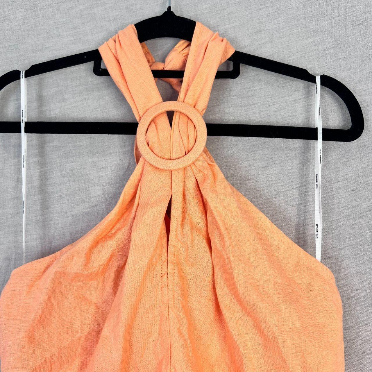 Seed Heritage 100% Linen Halter Ring Maxi Dress Size...