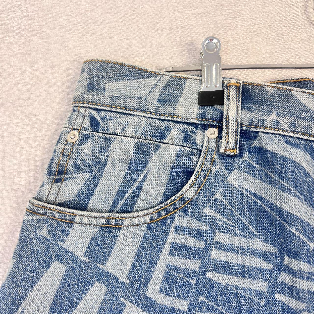 Alexander Wang Logo Low RIse Denim Mini Skirt 30"