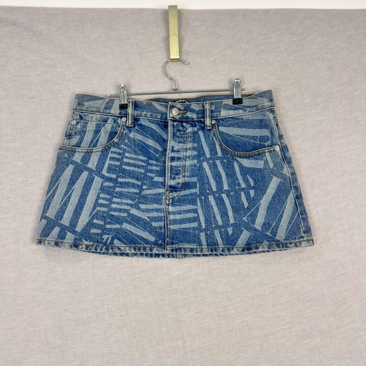 Alexander Wang Logo Low RIse Denim Mini Skirt 30"