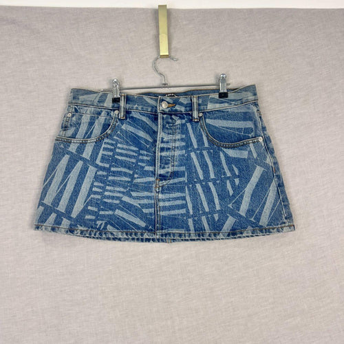 Alexander Wang Logo Low RIse Denim Mini Skirt 30"
