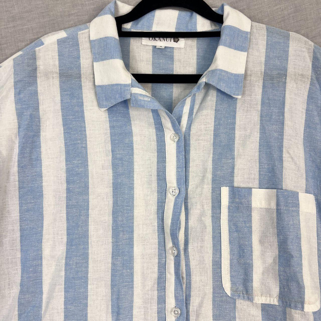 Okanui Mini Oversized Top Size Small Linen Cotton...
